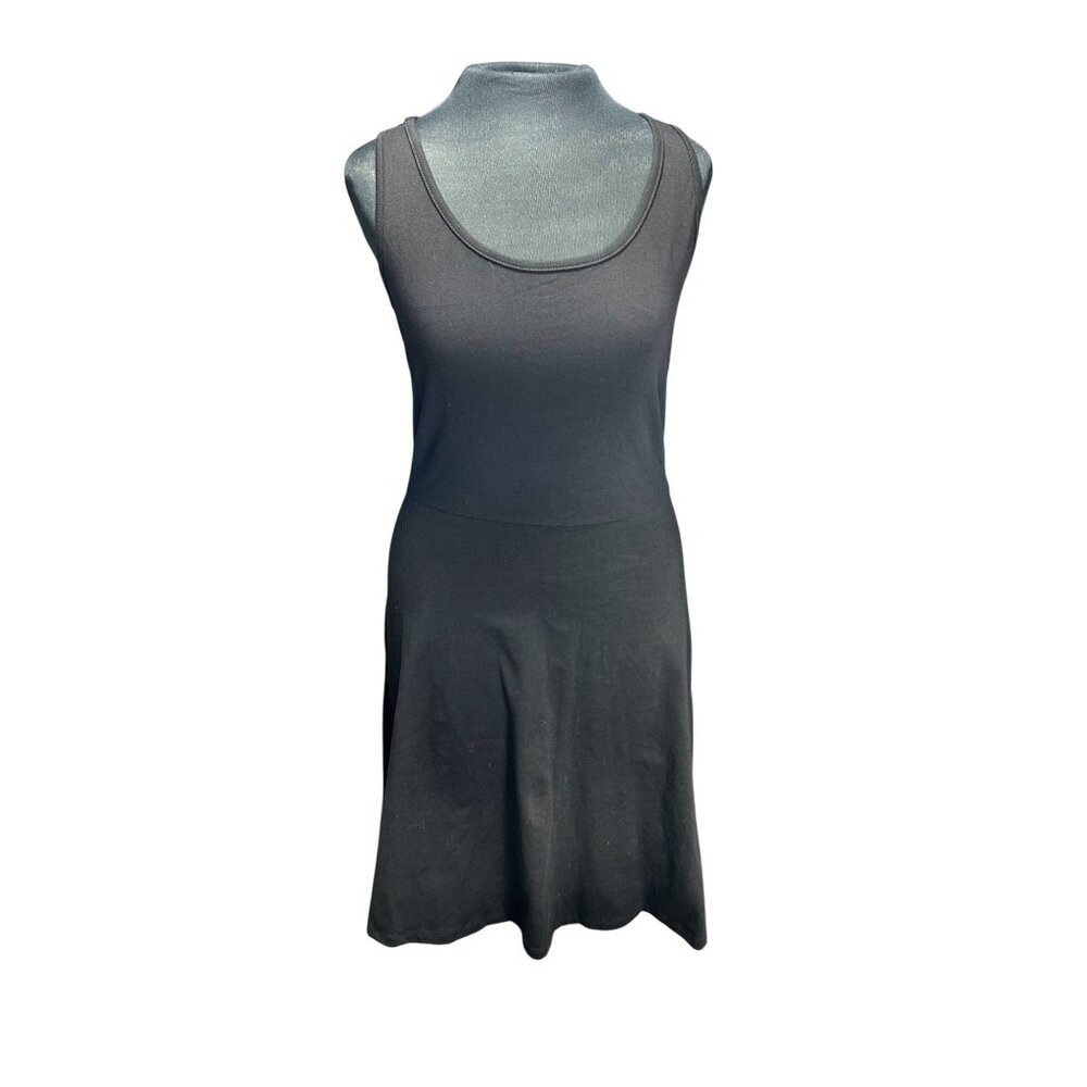 Black Missufe Sleeveless Fit & Flare Dress Small 95% Cotton 5% Spandex Womens Ca